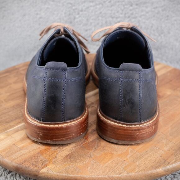 Cole Haan Tyler Grand Plain Ox Shoes Mens 9.5 M Marine Blue Leather C25105 - Picture 4 of 9